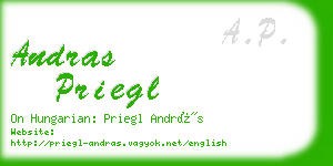 andras priegl business card